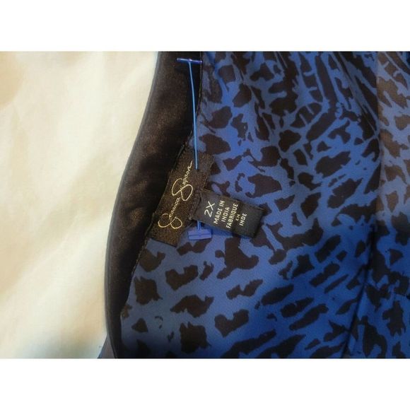 Jessica Simpson Flowy Long Sleeved Leopard Blouse Sexy Sheer Size 2X Plus Size - Picture 2 of 6